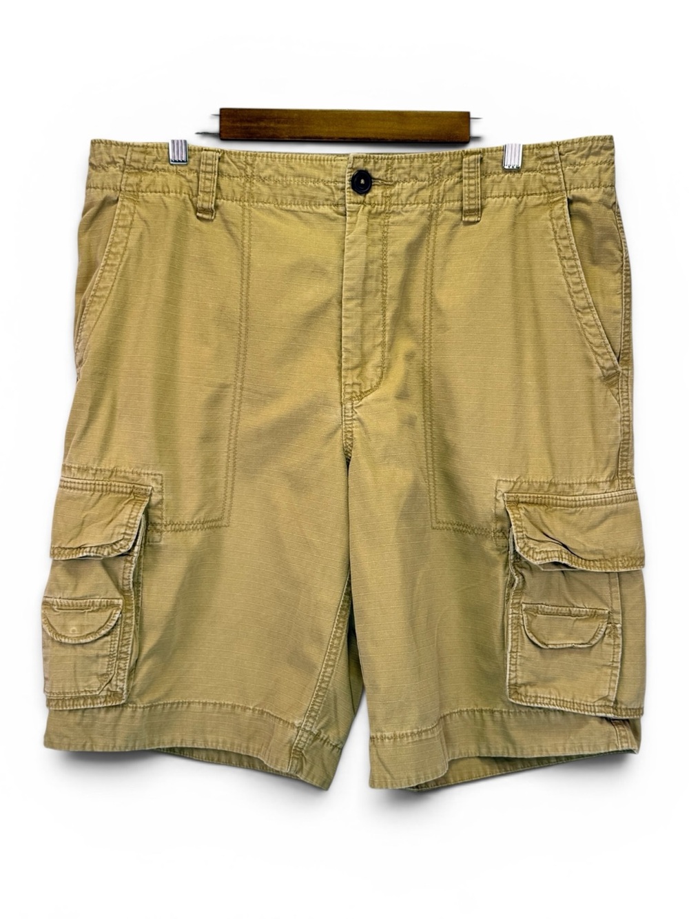 Aeropostale Men's Khaki Beige Cargo Ripstop Shorts Size 36